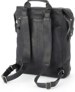 Harold’s Lederwaren Laptop-Lederrucksack, schwarz Clearance