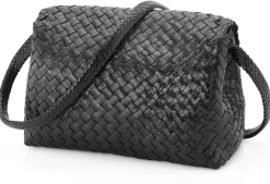 Allan K Lederhandtasche geflochten, schwarz Sale