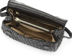 Allan K Lederhandtasche geflochten, schwarz Sale