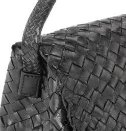 Allan K Lederhandtasche geflochten, schwarz Sale