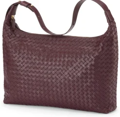 Allan K Lederhandtasche geflochten, weinrot Online