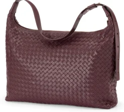 Allan K Lederhandtasche geflochten, weinrot Online