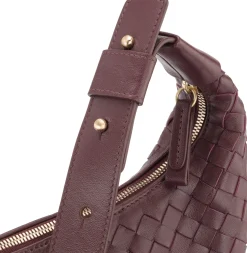 Allan K Lederhandtasche geflochten, weinrot Online