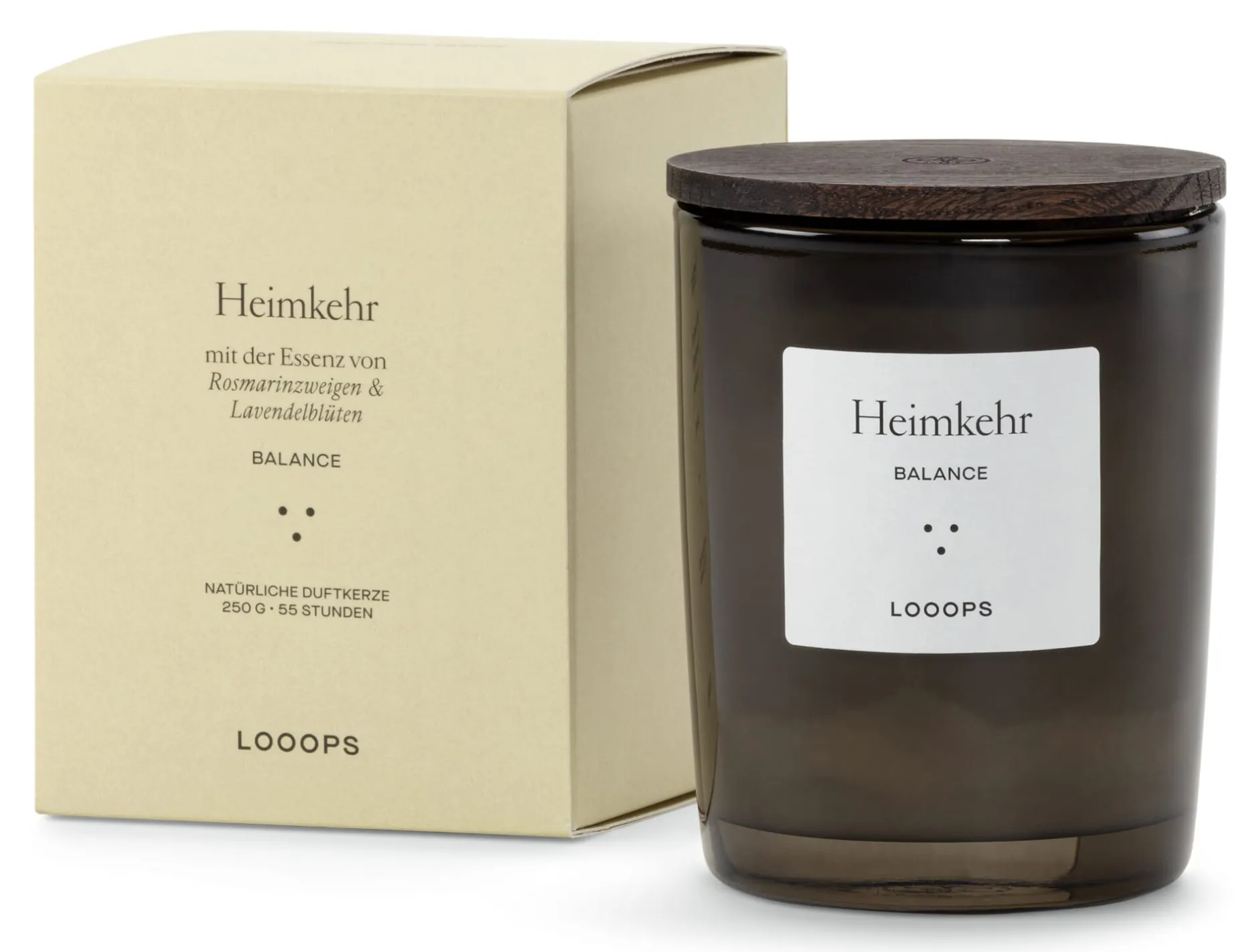 Looops Duftkerze mit Holzdeckel Hot