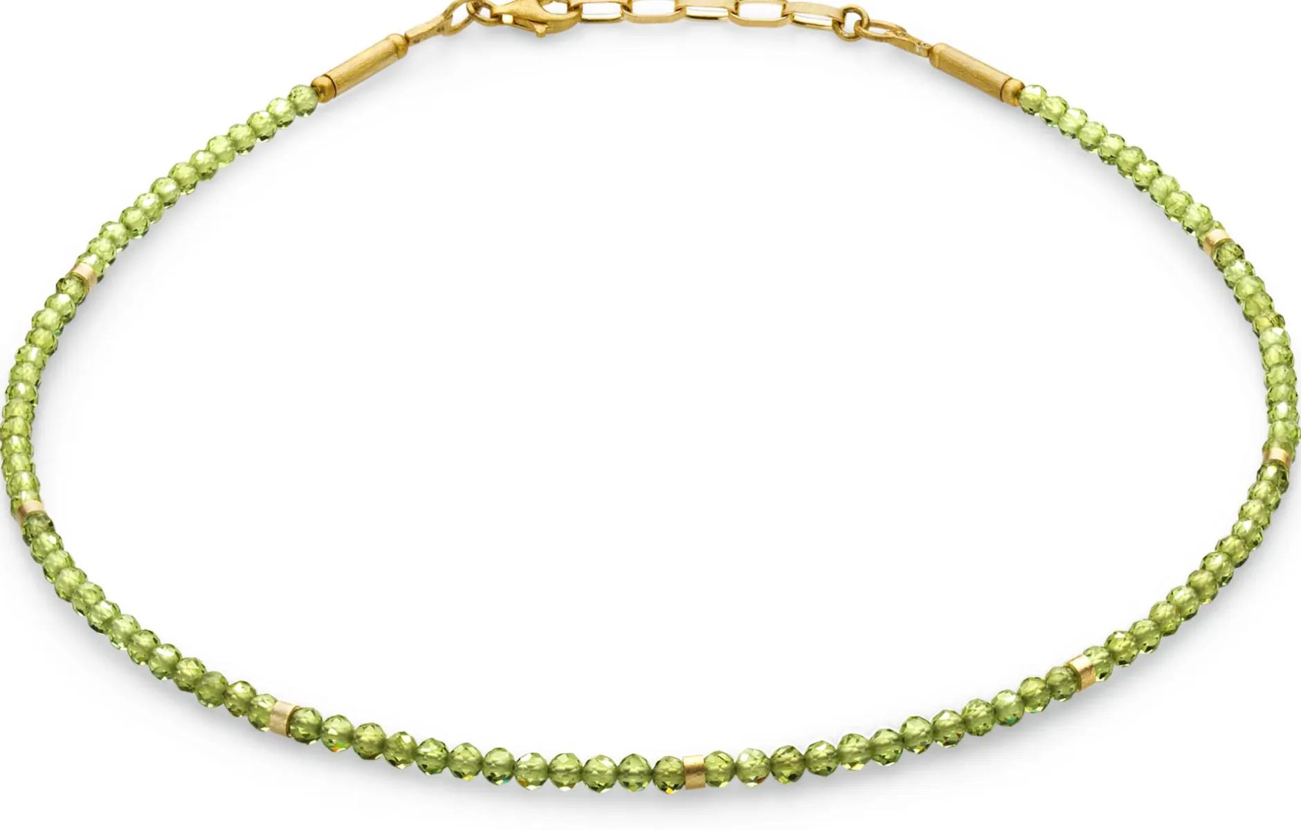 Maria Rzewuska Designerschmuck Peridot-Collier, Grün-Gold New