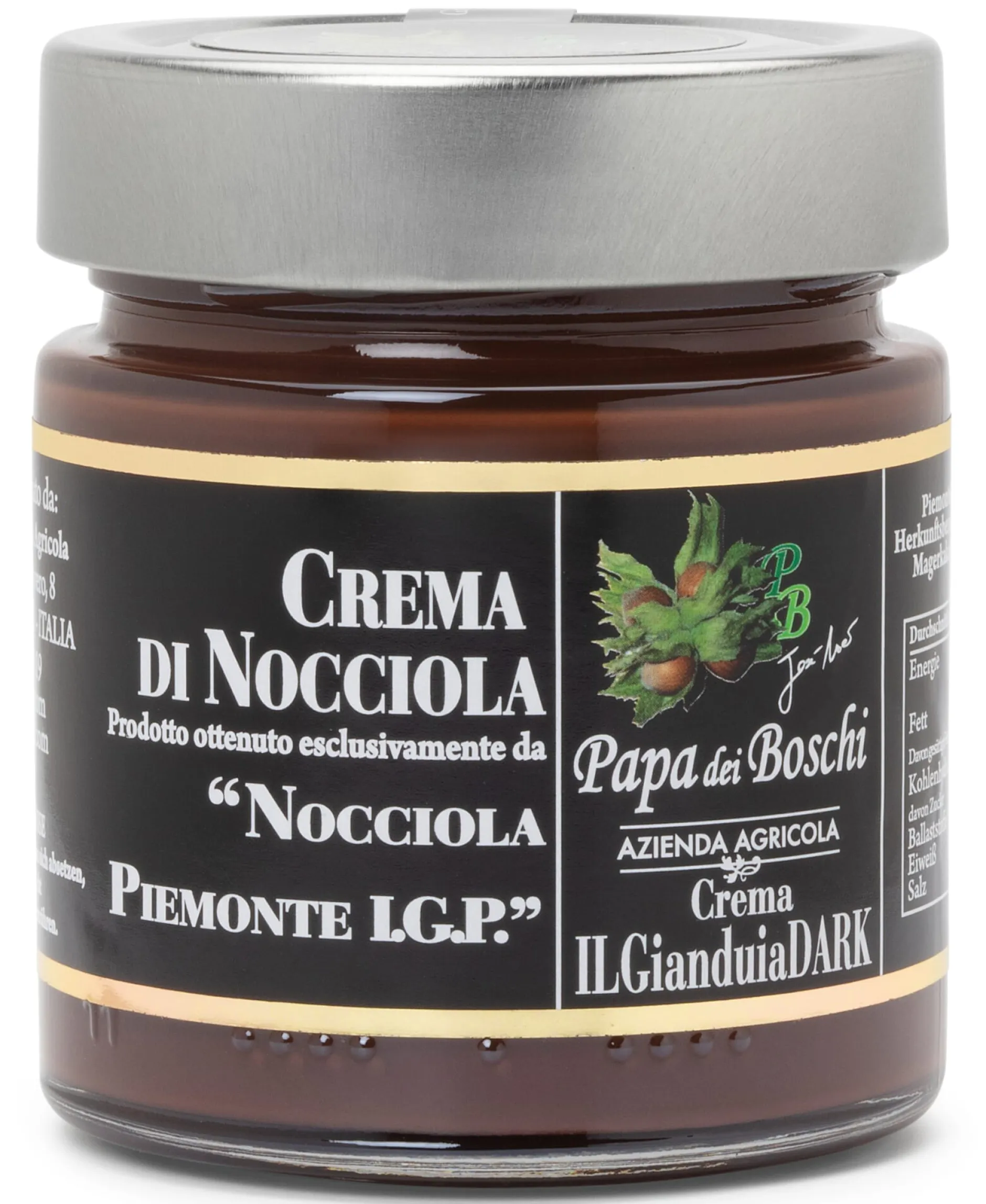 Azienda Agricola Papa dei Boschi Piemontesische Haselnuss-Schokoladen-Creme dunkel Online
