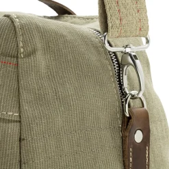 Hack Lederware Reisetasche Segeltuch, Grünbeige New