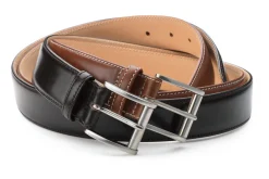 Kreis Ledermanufaktur Rindledergürtel dreilagig Dunkelbraun Hot