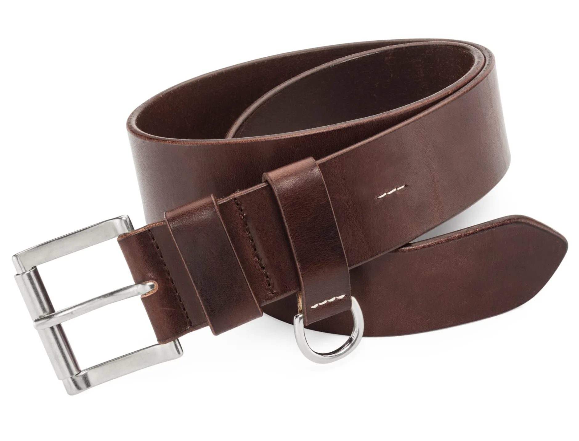 Kreis Ledermanufaktur Rindledergürtel D-Ring Dunkelbraun