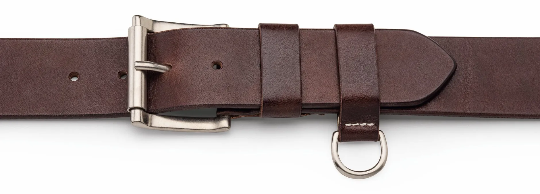 Kreis Ledermanufaktur Rindledergürtel D-Ring Dunkelbraun