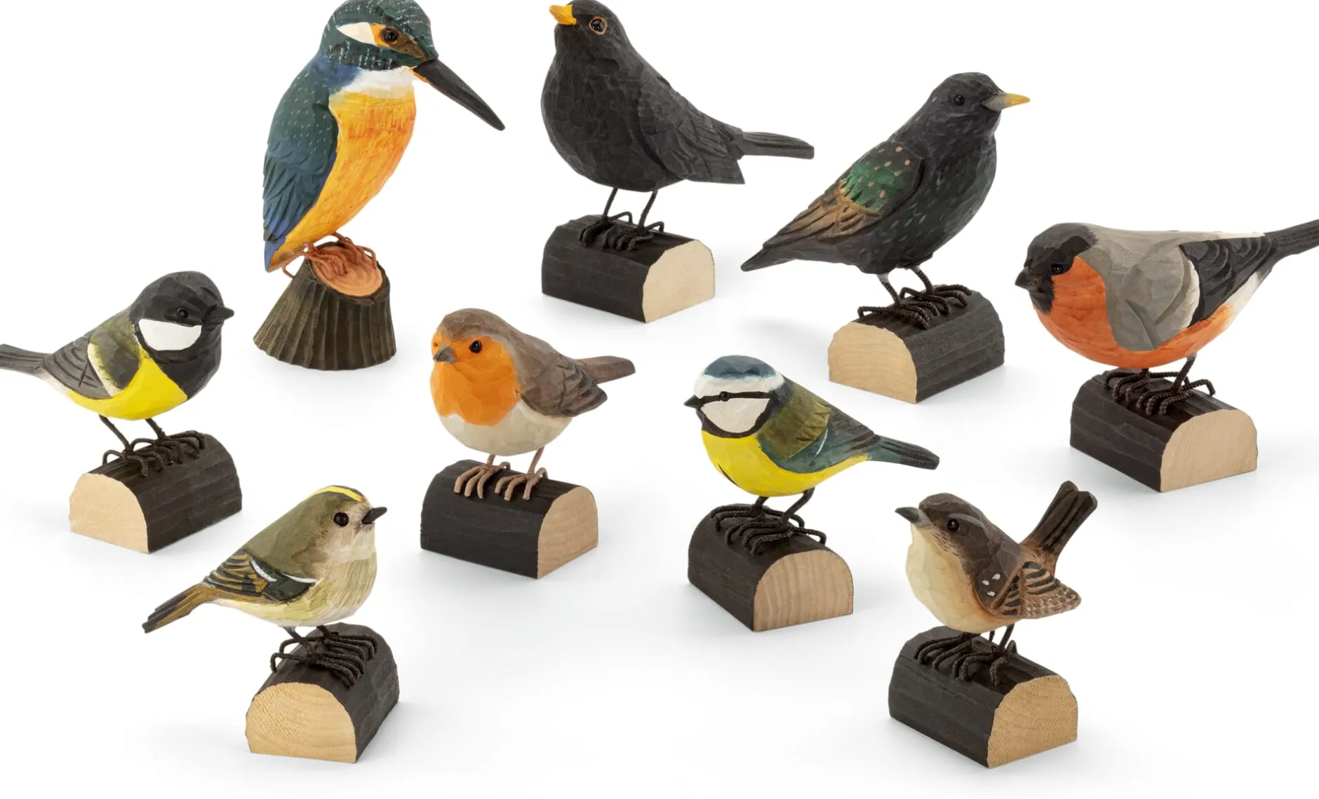 Wildlife Garden Rotkehlchen Lindenholz handgeschnitzt Clearance