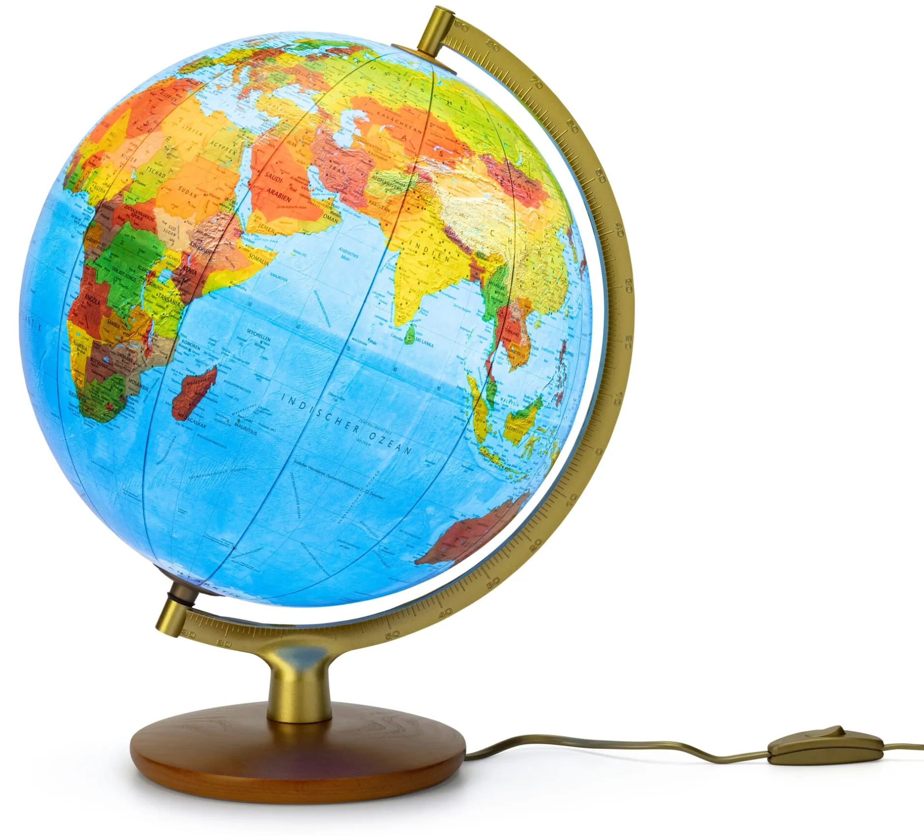 Räthgloben 1917 Verlag Räthglobus handkaschiert Kunststoff Outlet