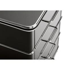 Müller Möbelfabrikation Schreibtisch Stahlblech Chromleiste Schwarz Hot