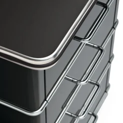 Müller Möbelfabrikation Schreibtisch Stahlblech Chromleiste Schwarz Hot