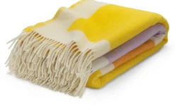 Maison Deux Schurwolldecke Colour Blocking Hot