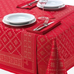 Ekelund Linneväveriet i. Horred Schwedische Tischdecke rot Hot