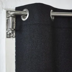 Gebrüder Mehler Schwerer Vorhang Streichgarnloden Anthrazit