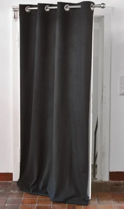 Gebrüder Mehler Schwerer Vorhang Streichgarnloden Anthrazit