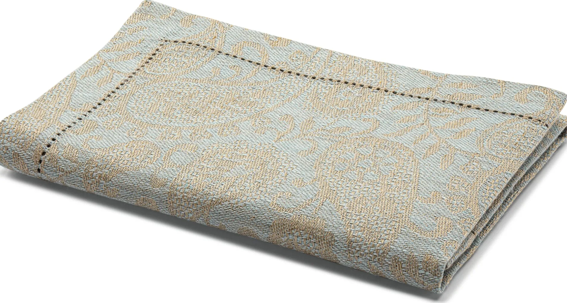 Erika Vaitkute Serviette Jacquard Leinen Blau New