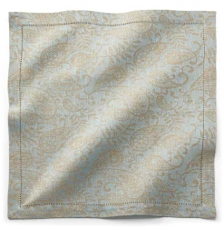 Erika Vaitkute Serviette Jacquard Leinen Blau New