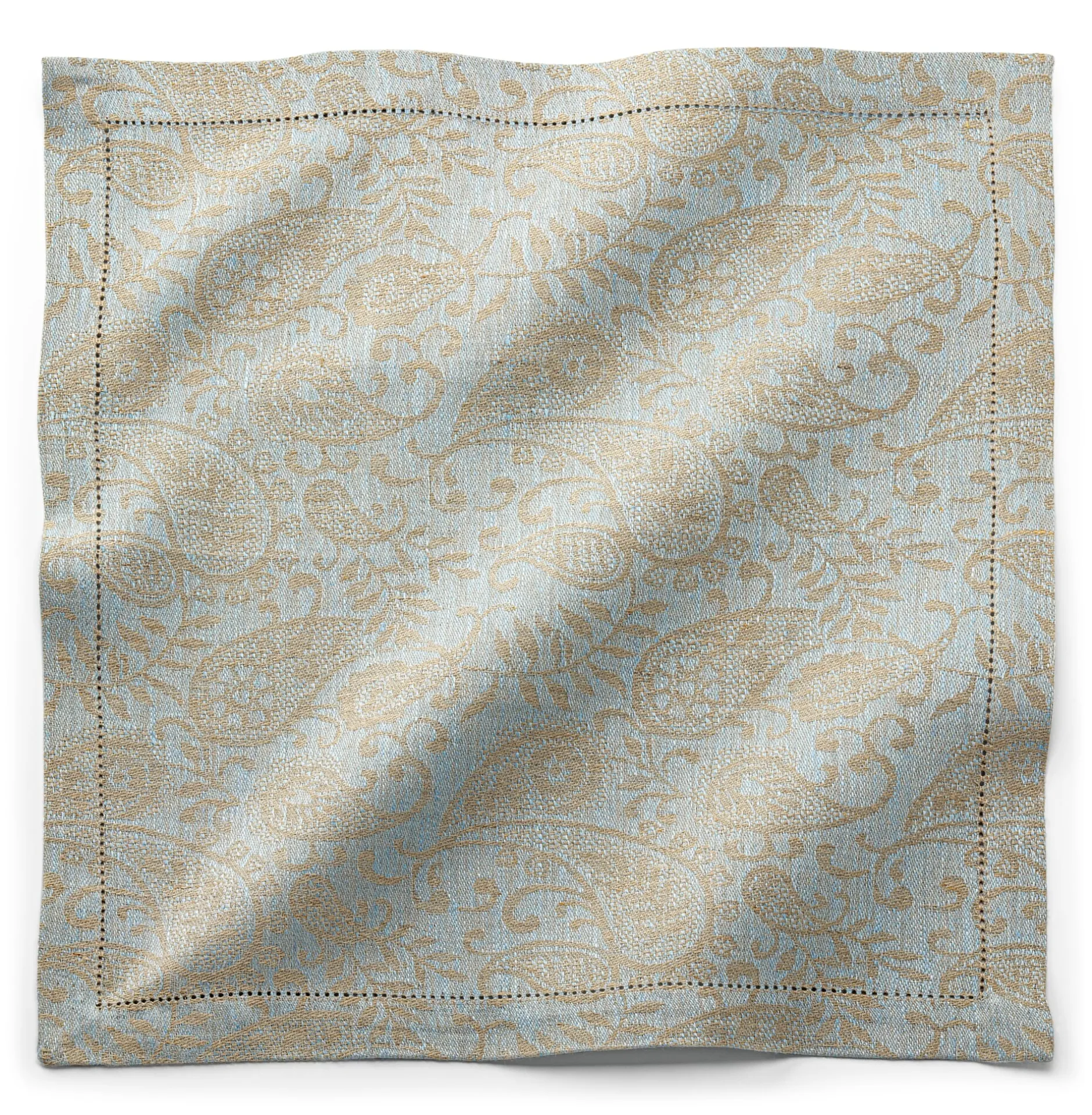 Erika Vaitkute Serviette Jacquard Leinen Blau New