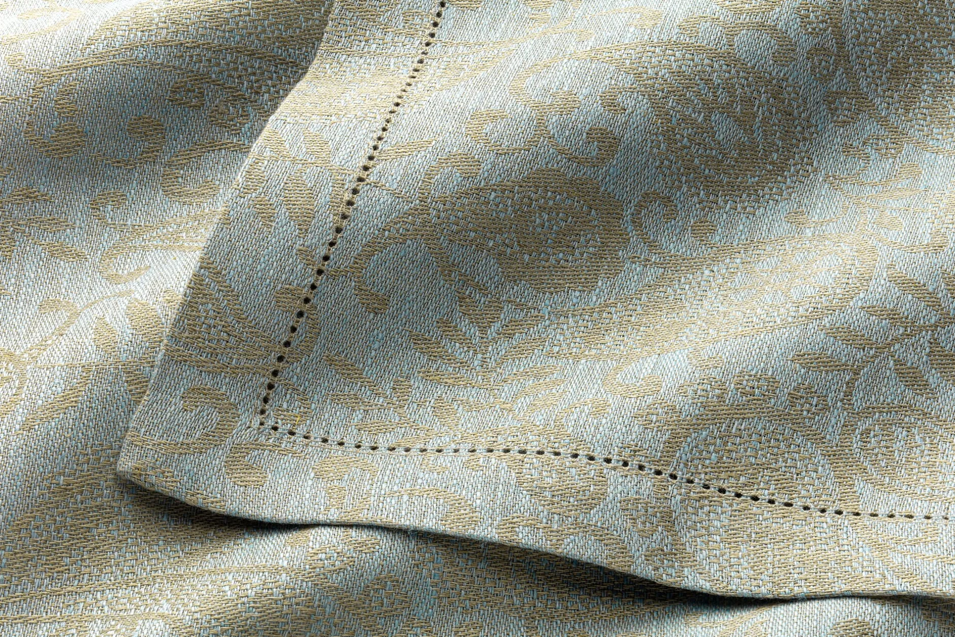 Erika Vaitkute Serviette Jacquard Leinen Blau New