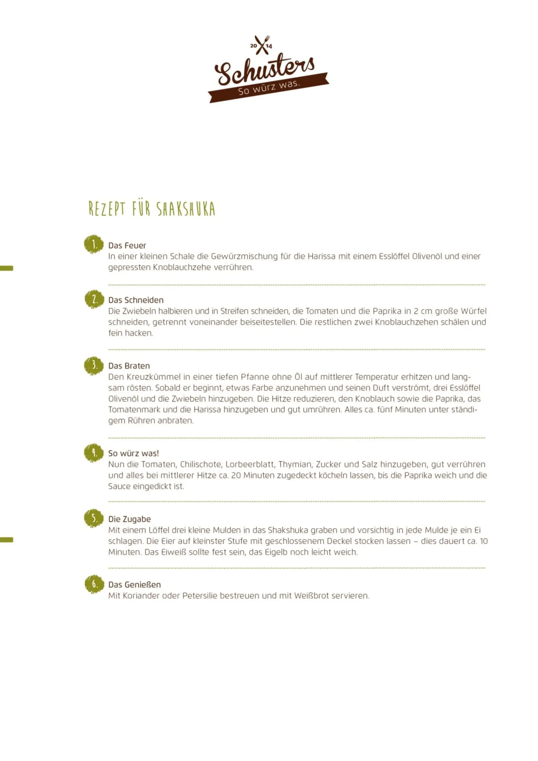 Schusters Würzerei Shakshuka Gewürze Online