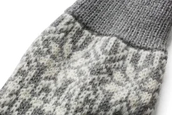 Hirsch Natur Socke Jacquard Schurwolle Grau New