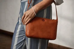 Sonnenleder kleine Umhängetasche Natur Discount