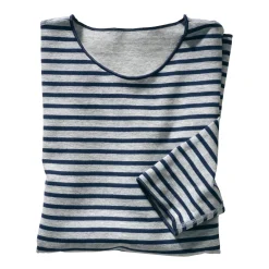 Armor lux Streifen-Shirt Hellgrau Best