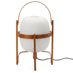 Santa ＆Cole Tisch- und Bodenleuchte Kirschholz und Glas Discount