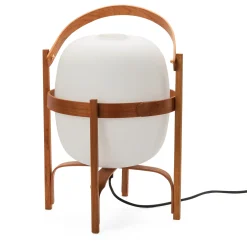 Santa ＆Cole Tisch- und Bodenleuchte Kirschholz und Glas Discount