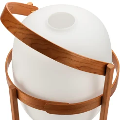 Santa &Cole Tisch- und Bodenleuchte Kirschholz und Glas Discount