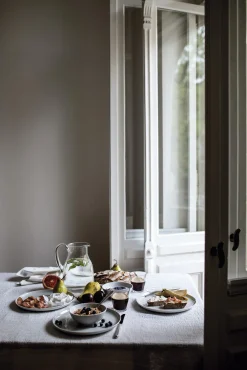 Manufactum Tischdecke gewaschenes Leinen Weiß