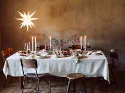 Charvet Editions Tischdecke Leinen Blätterranke Weiß Best