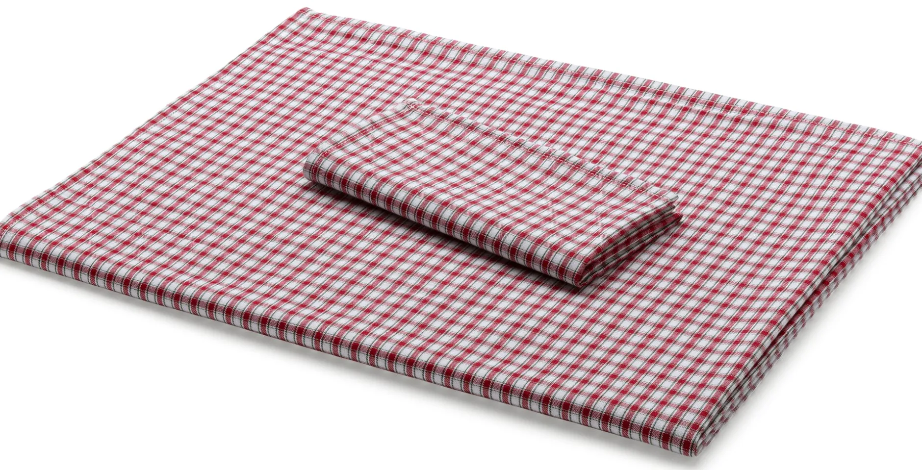 Leinenweberei Vieböck Tischdecke rot-weiß kariert