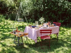 Leinenweberei Vieböck Tischdecke rot-weiß kariert