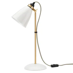 Original BTC Tischleuchte Bone China Messing