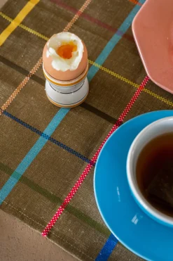 Tissage de Luz Tischset bunt kariert Oliv Sale