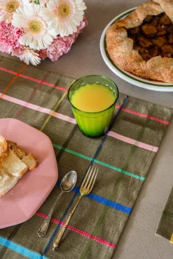 Tissage de Luz Tischset bunt kariert Blau