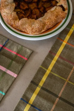 Tissage de Luz Tischset bunt kariert Blau