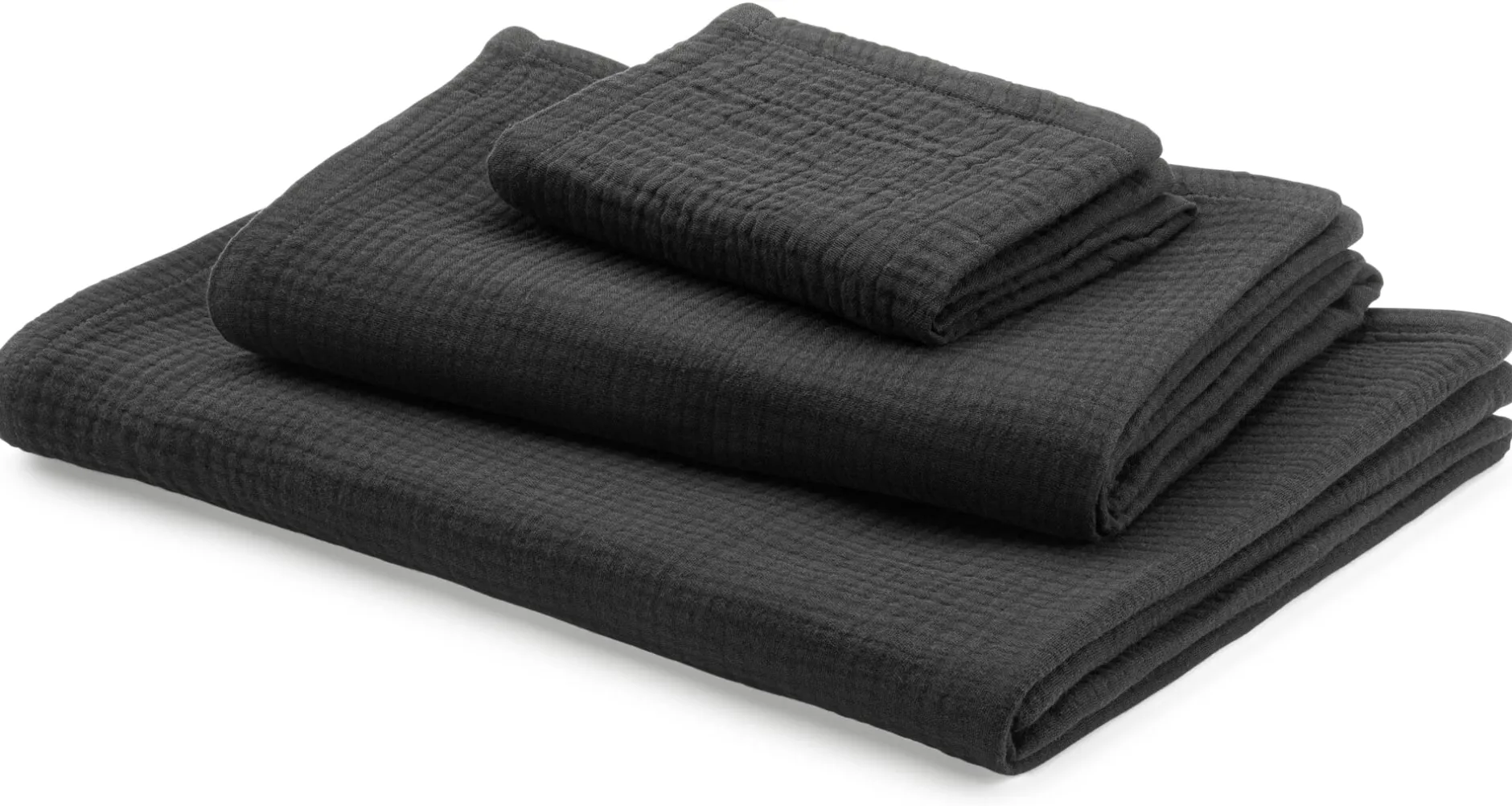 seijo Tuch Musselin Schwarz Outlet