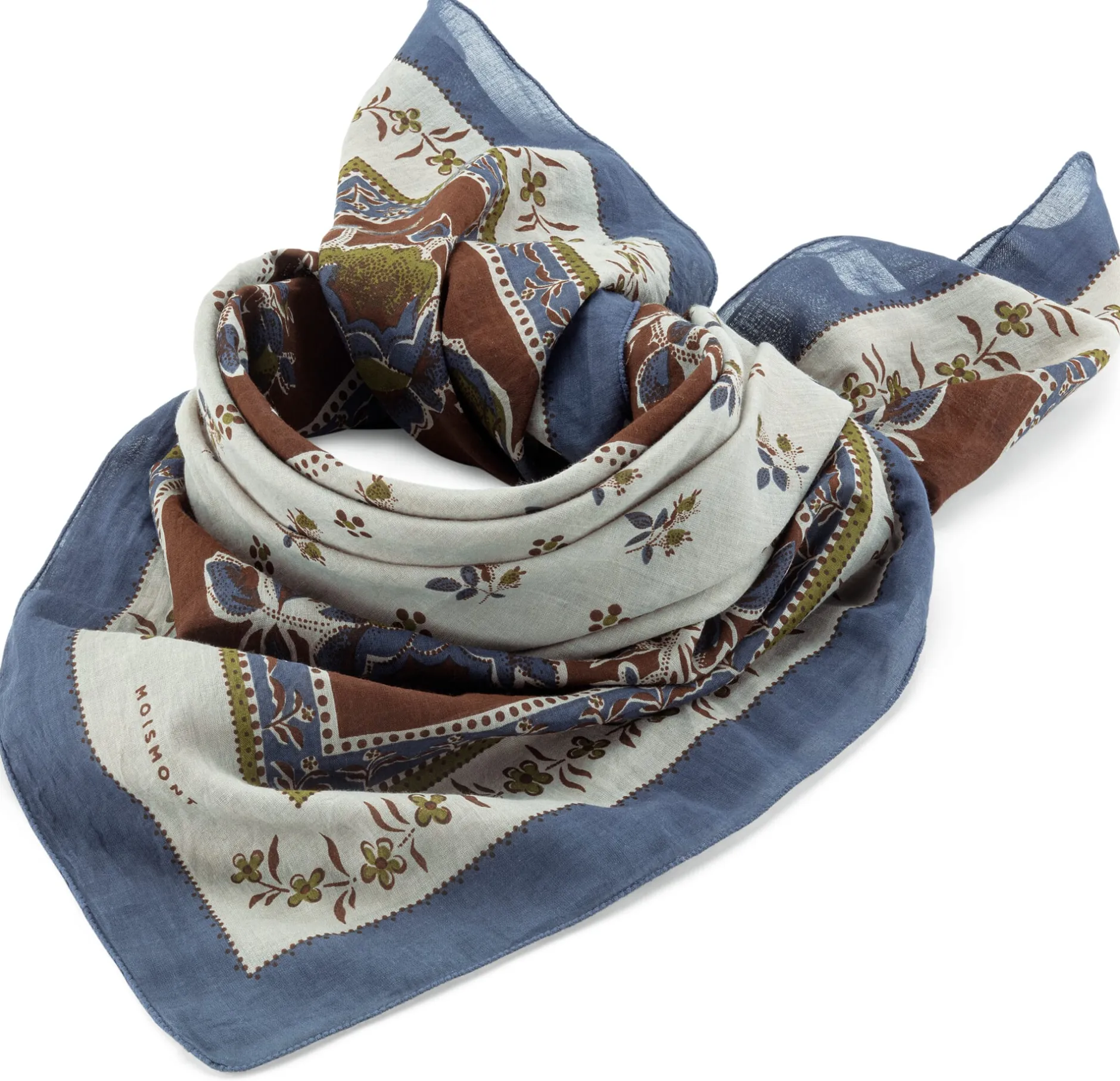 Moismont Unisex-Halstuch floral N° 796, Blau-Braun Clearance