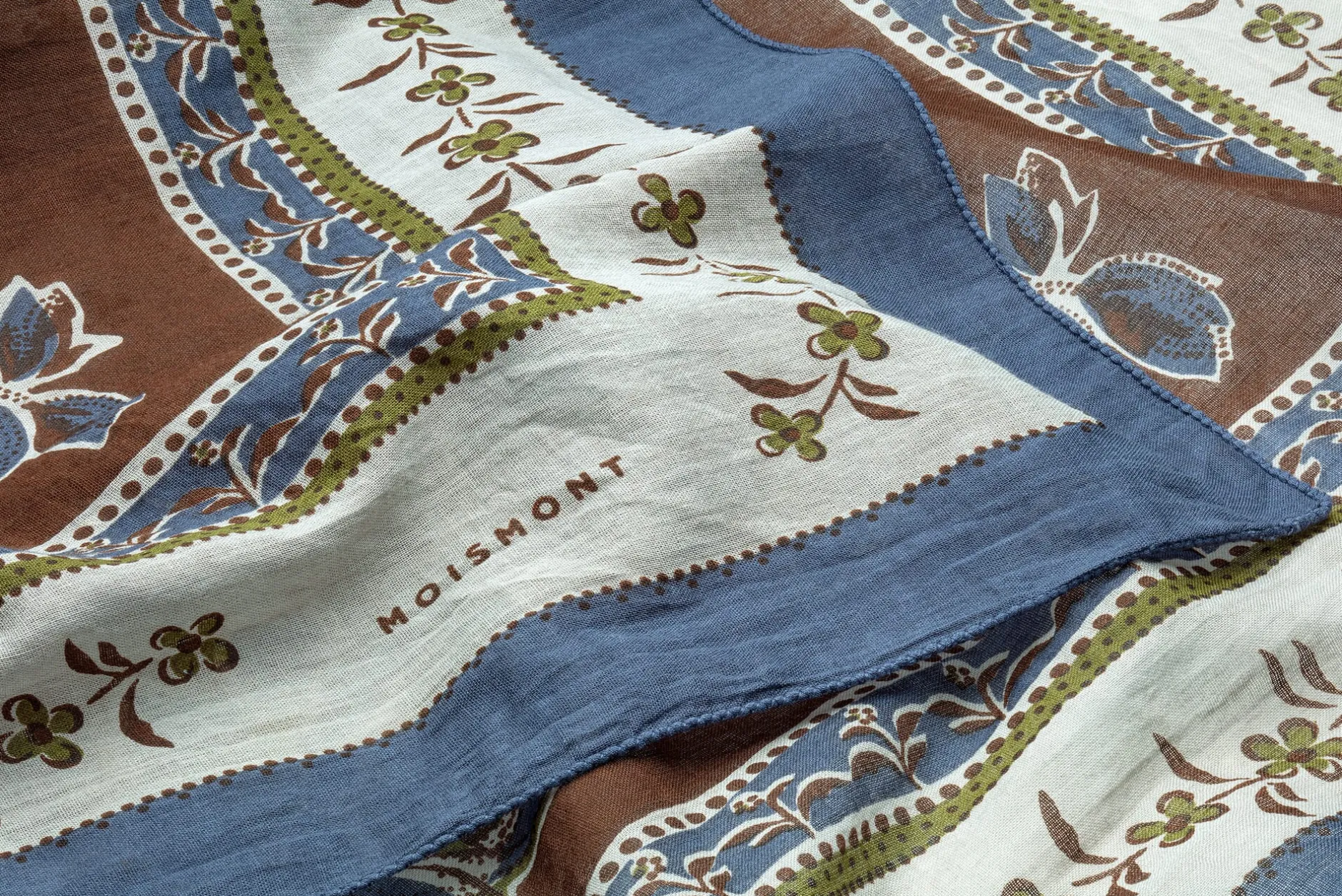 Moismont Unisex-Halstuch floral N° 796, Blau-Braun Clearance