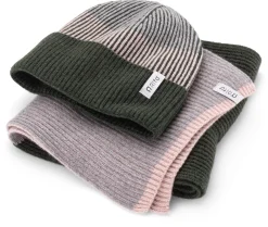 Rifò Unisex-Kaschmirstrickschal, Grün-Rosé Outlet