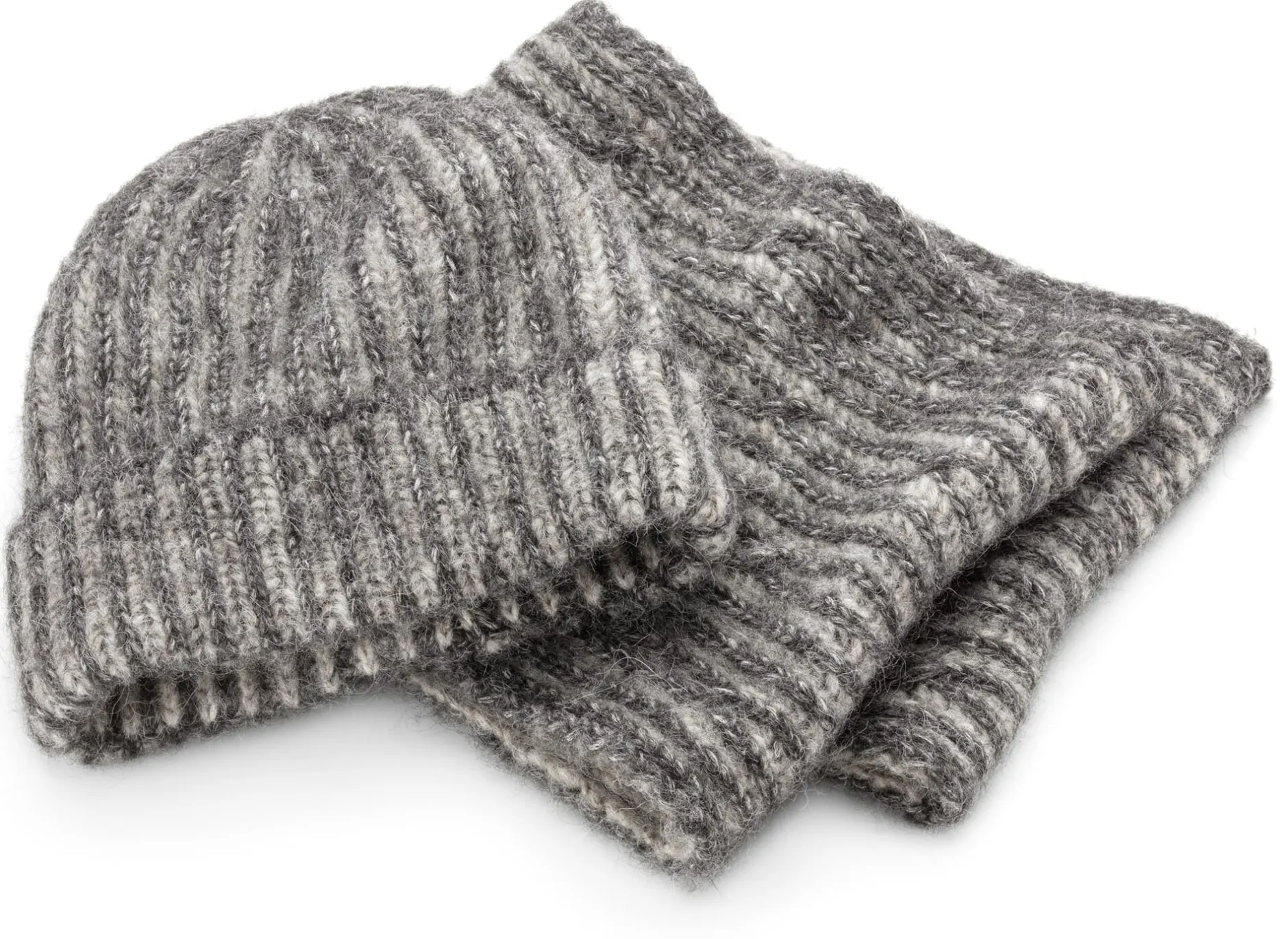 Les Racines du Ciel Unisex-Loopschal Rippenstrick, grau Clearance