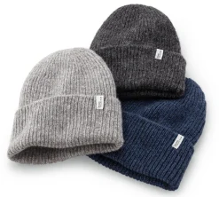 Rauma Ullvarefabrikk Unisex-Strickmütze Rippe Grau Sale