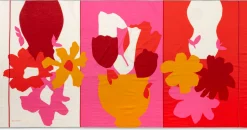 Moismont Unisextuch N° 826 floral, Rot-Rosa