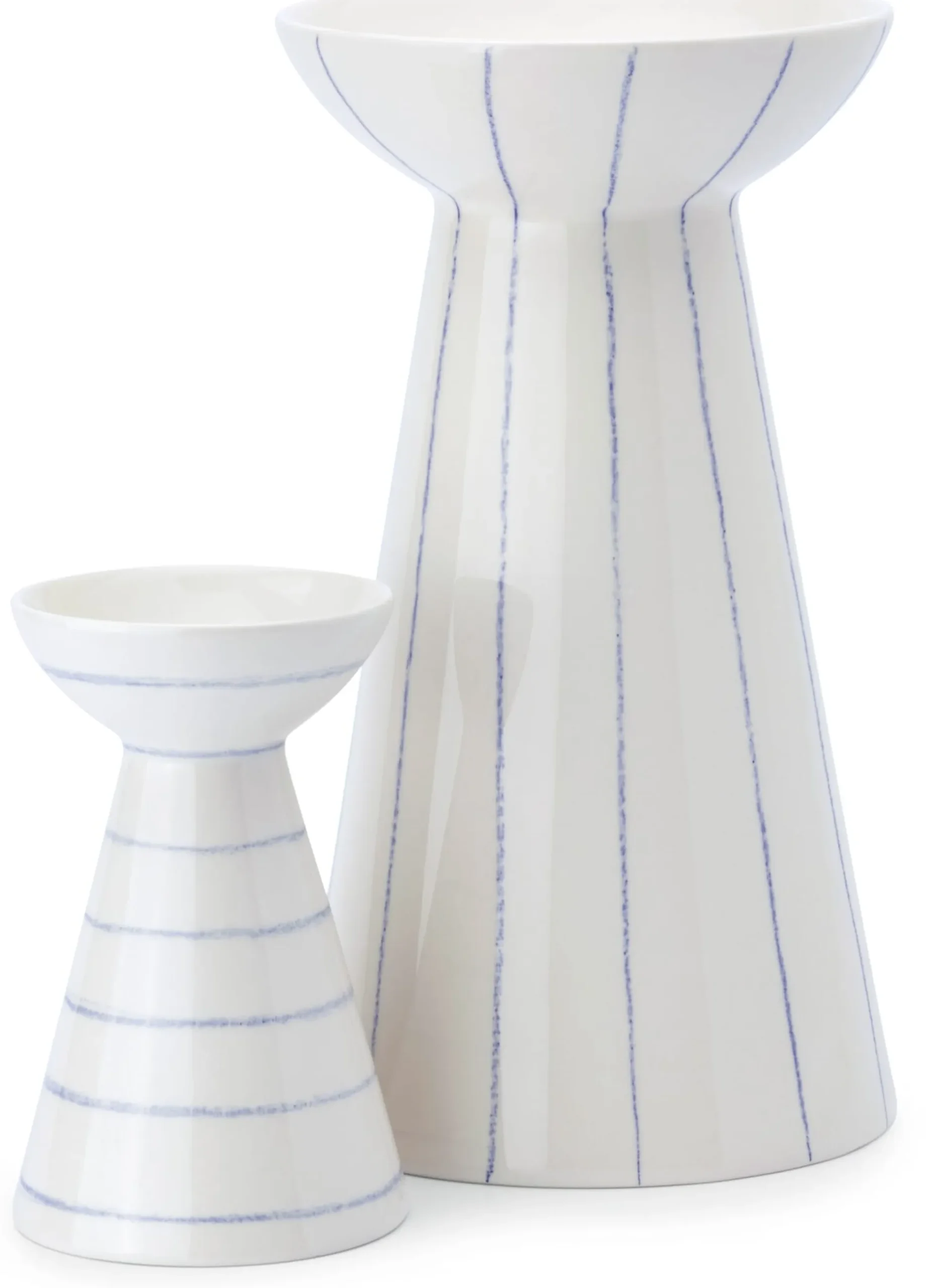 onomao Vase Keramik handbemalt blau New