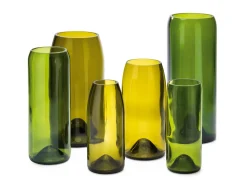 Q de bouteille Vase Weinflasche Smaragdgrün Online